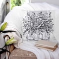 thumbnail image 3 of 20x20 Pillow Covers Set of 2, Eucalyptus Grey Throw Pillow Covers Decorative Couch Cushion Case, Vintage Bottle Succulents Flower Stripes Microfiber Square Pillowcases for Bedroom Car Living Room, 3 of 7