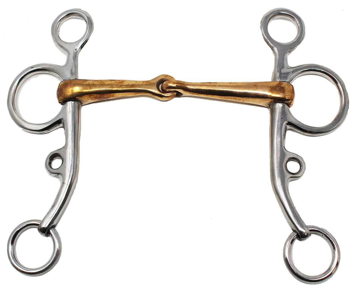 5" Stainless Steel Gag or Elevator Bit w/ Solid Copper Mouth Western Horse Tack 