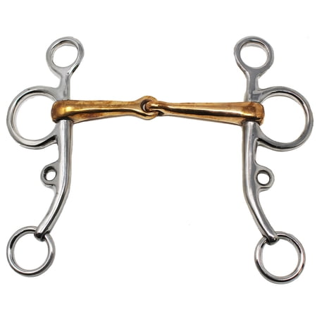 Equine Western English Snaffle Horse Bit 5" copper mouth 7" cheeks Tack 35411
