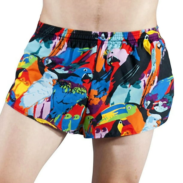 BOA BOA Men's Stretch 1" Elite Printed Split Running Shorts