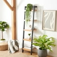 thumbnail image 2 of SAFAVIEH Yassi 5 Tier Leaning Etagere, Natural/Charcoal (18.1 in. W x 11 in. D x 72.4 in. H), 2 of 11