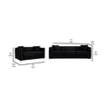 thumbnail image 5 of Zion 2 Piece Sofa and Loveseat Set, Deep Button Tufted, Jet Black Velvet- Saltoro Sherpi, 5 of 5