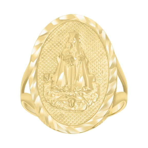 10kt Real Yellow Gold Womens Our Lady of Charity Caridad Del Cobre Religious Ring