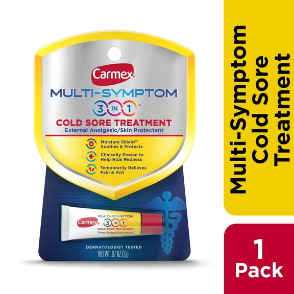 Carmex Multi-Symptom 3-in-1 Cold Sore Treatment, 1 Count