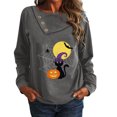 thumbnail image 2 of Costumes d'Halloween pour Femmes 2023 Manches Longues Chandail Col Rond Imprimé Blouse Décontractée Grande Taille en Solde, 2 of 6