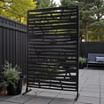 thumbnail image 2 of Tcbosik Metal Outdoor Privacy Screen, 76"H x 48"W Freestanding Decorative Privacy Panel for Balcony, Garden, Patio, Poolside, Black, 2 of 8