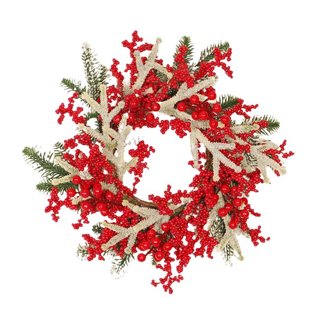 Moyic Guirnalda de Navidad de piña artificial, guirnaldas decorativas de flocado, colgante de pared para puerta, para fiesta de Año Nuevo, favores de Kits de decoración para fiestas Moyic HA069493-00