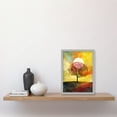 thumbnail image 2 of Large Sun Setting Behind a Lonely Tree on a Hill Artwork Framed Wall Art Print A4, 2 of 4