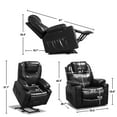 thumbnail image 7 of THLAND Lie-flat Genuine Leather Power Lift Chair Infinite Position Ergonomic Recliner Black, 7 of 7