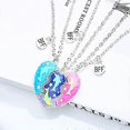 thumbnail image 4 of Friendship Necklace Best Friend Necklace for 3 Girls Magnetic Matching Heart Pendant Bestie Necklace for Sisters, 4 of 5