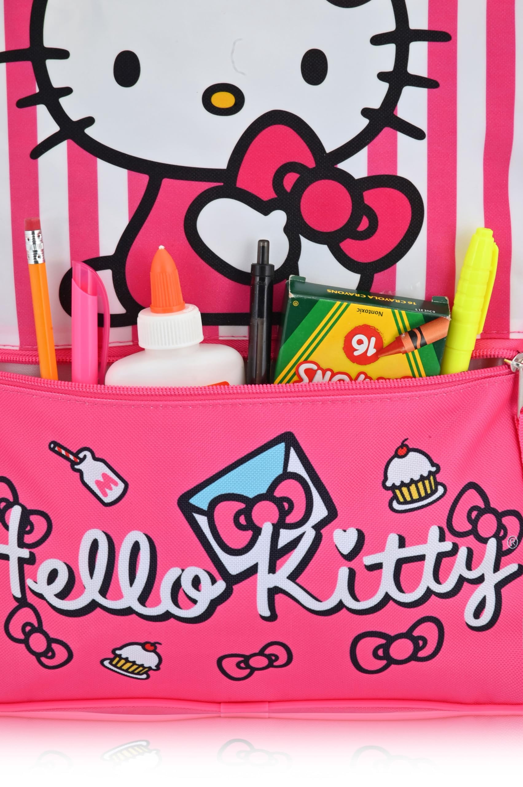 Fast Forward Sanrio Hello Kitty Backpack With Lunch Box for Girls | Hello Kitty Insulated Lunch Bag Lunch Box for Girls, Boys, Toddlers | Hello Kitty Pink Backpack for School and Reusable Lunchbox