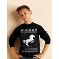 thumbnail image 3 of Tstars - Ugly Christmas Outfit Love Horses Youth Kids Sweatshirt Small Black, 3 of 3