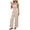 Beige, variant on Polka Dot Jumpsuits for Women Dressy, Smocking Strapless Top