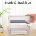 thumbnail image 3 of 6 Pack Extra Large Pencil Box, Plastic Pencil Case Crayon Box, Stackable Storage Boxes, Grey, 3 of 14