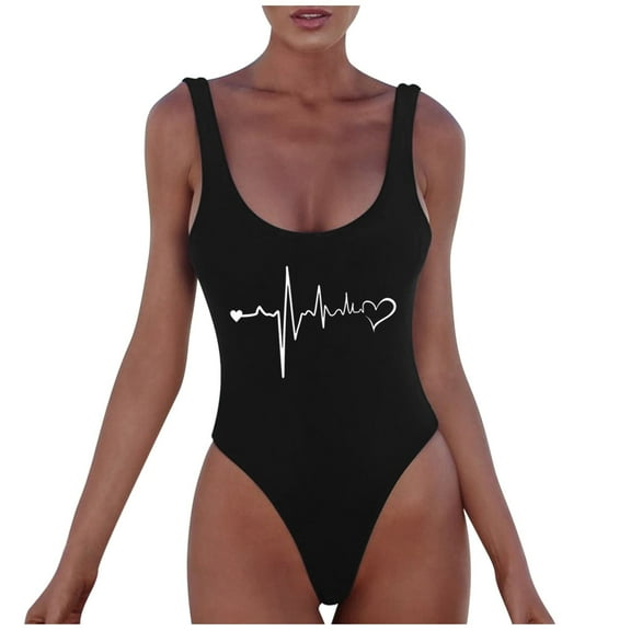 Swimsuits for Women Onepiece Swimsuit Women Women Fashion Letter Print Piece Swimsuit Sexy Bikini Swimwear Bathing Sleeveless Backless Swimsuit