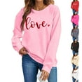 thumbnail image 5 of ZACPNCV Valentine's Sweatshirt for Women Cute Love Heart Shirts Casual Long Sleeve Valentine Tshirt Clothes Tops Gray M, 5 of 5