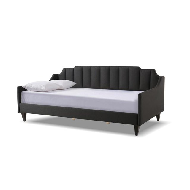 Edgar Channel Tufted Sofa Bed Daybed Jet Black