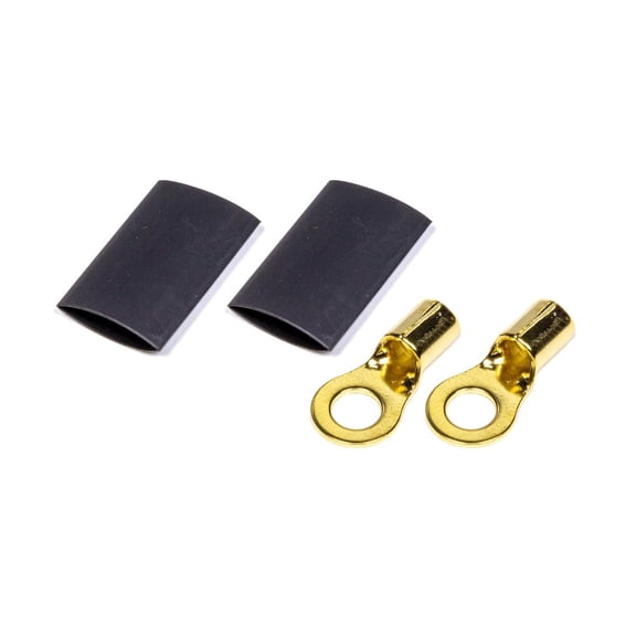 Quickcar Racing Products Ring Terminal 1/4 8 GA. Pair w/Heat Shrink