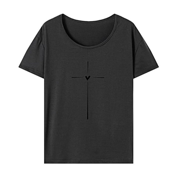 Camiseta de mujer, camiseta básica, souvenir, camiseta clásica de cuello redondo para viajes de camping L