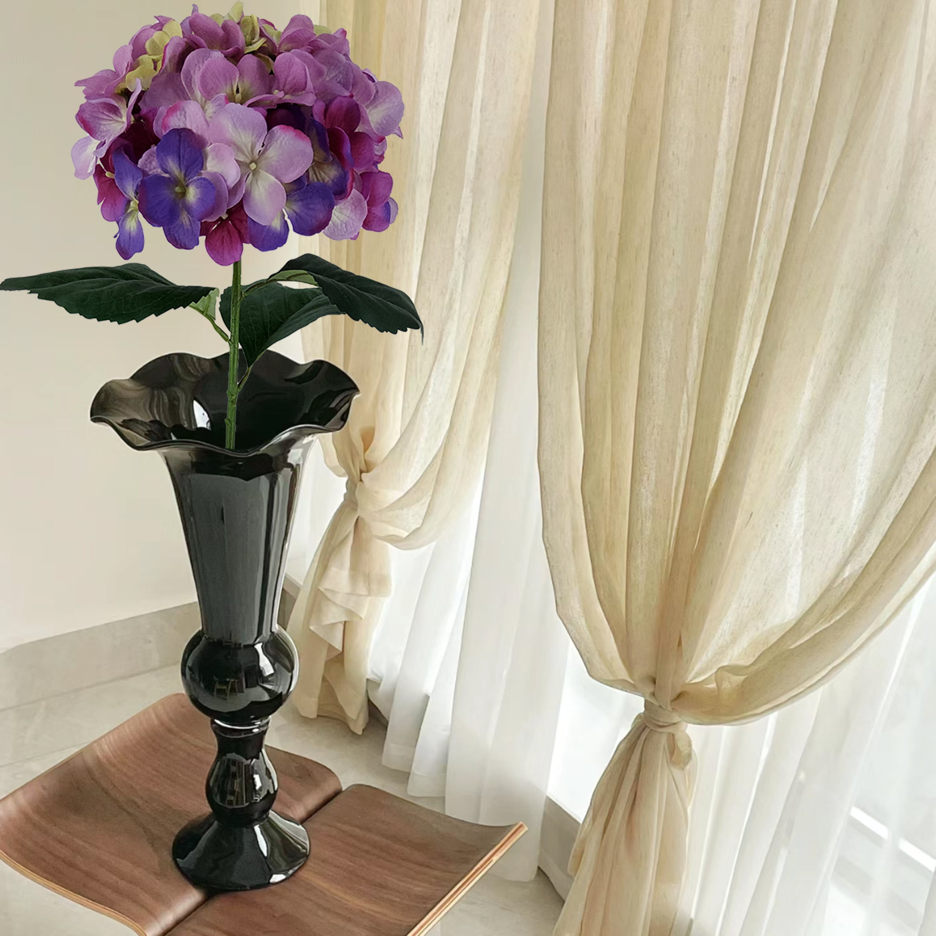 Mainstays 30.5 inch Artificial Hydrangea Flower Stem, Purple Color. Indoor Use.