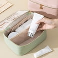 thumbnail image 3 of Estuche para cosméticos, bolsa de maquillaje con divisor extraíble, bolsa de aseo impermeable con asa superior, organizador de cosméticos para el hogar de vacaciones., 3 of 8