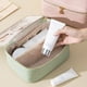 thumbnail image 2 of Estuche de viaje para cosméticos, bolsa de maquillaje de gran capacidad con divisor extraíble, bolsa de aseo impermeable con asa superior, organizador de cosméticos para el hogar de vacaciones., 2 of 8