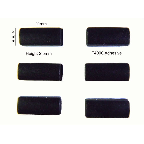 VATH Self Adhesive Silicone Rubber Foot Set 11mm(L)x 4mm(W)x 2.5mm(H) 6pcs [RB22]