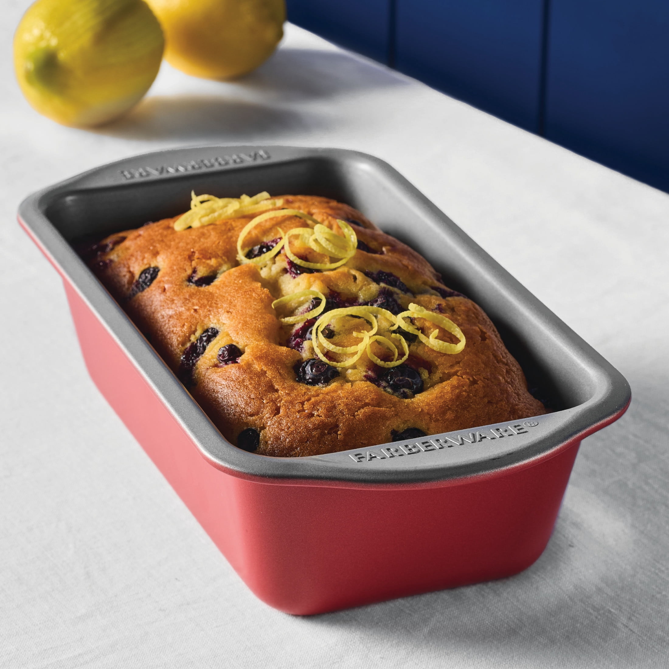 Farberware Disney Bake with Mickey Mouse 9x5 Inch Nonstick Loaf Pan, Dishwasher Safe and Oven Safe to 450°F, Red