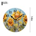 thumbnail image 2 of 14 Inch Wall Clock Battery Operated Silent Clock Decorative for Office, Kitchen, Outdoor, Living Room，Sunflowers Branch Oil Painting Painting, 2 of 4