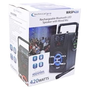 Technical Pro WASP420 Bluetooth Karaoke Machine System w/LED's+Mic+Tablet Stand