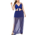thumbnail image 2 of Qiopertar Robe Jupe Mode Femme Couleur Unie Col Rond Manches Longues Cheville Taille Haute Liquidation Moins de 5$ en Liquidation Offres d'Accès Anticipé, 2 of 9