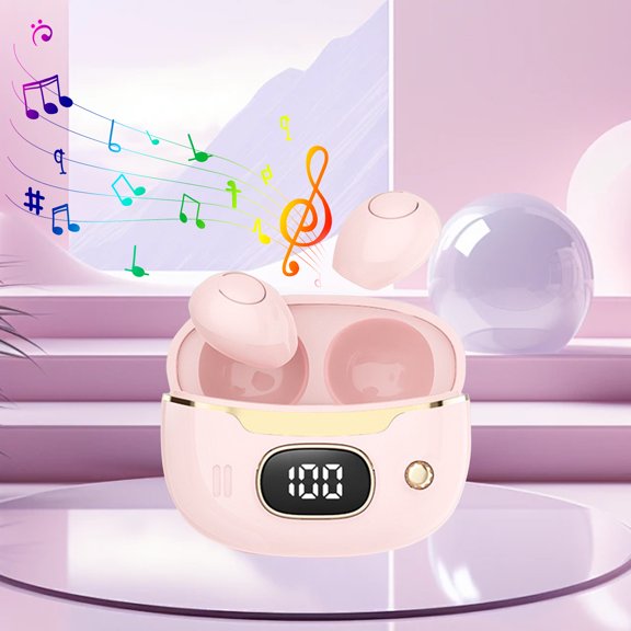 Oggfader Wireless Earbuds Wireless Earbuds Bluetooth 5.3 Space Stereo Noise Cancellation Calls High value Girls' Headphones Half In Ear Sports Wireless Headphones Pink