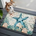 thumbnail image 3 of 2x3 Ft Entryway Area Rug, Teal Coastal Starfish Kitchen Rug Runner Washable Floor Mat, Vintage Summer Beach Nautical Coral Non Slip Indoor Door Mat Throw Carpet for Bathroom Living Room Bedroom, 3 of 8