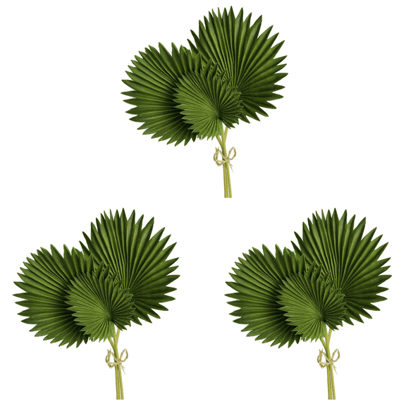 9 Pcs Artificial Palm Leaves Bunch Green Plastic Fake Plants Simulation Leaves Flower Arrangement Home Decoration