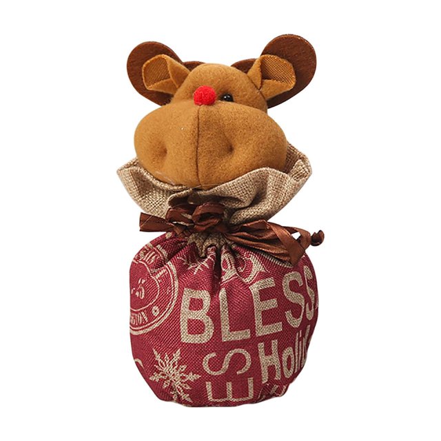 Liquidación Total, Adornos navideños Bolsas de Nochebuena Bolsas de regalo de Navidad Bolsas de dulces navideños Bolsas de regalo bordadas de lino navideño Akmoler