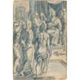thumbnail image 2 of Crispijn van den Broeck 18x24 Gold Ornate Framed and Double Matted Museum Art Print Titled - Christ Before Caiaphas, 2 of 4