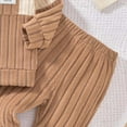 thumbnail image 5 of Wxirdiow Pant Sets for Toddlers Baby Girl Fall Winter Clothes Knit Crewneck Sweatshirts Flare Pants Set Toddler Bell-Bottoms Outfits Brown Size,6-12 Months, 5 of 5