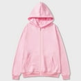 thumbnail image 6 of NoxwB Men's Fashion Solid Color Loose Fit Fleece Jacket Casual Workout Hoodie Long Sleeve Full-Zip Hooded Sweatshirt with Pockets Pink M, 6 of 6