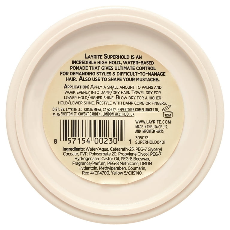 LAYRITE Deluxe Superhold Pomade 297g 特大 Amazon.com: Layrite Superhold Pomade, 1.5 oz : Beauty