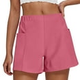 thumbnail image 2 of Athletic Shorts for Women New Womens Bermuda Shorts Baggy Comfy Lightweight Elastic Waisted Wide Leg Summer Beach Short Pants with Pockets Pinks M, 2 of 7