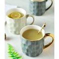 thumbnail image 3 of Taza para beber Taza de café de cerámica Taza de té con mango dorado Café con leche Té helado Taza para beber de 10.1 oz Taza de café (oro dorado), 3 of 4