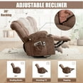 thumbnail image 5 of Sesslife Swivel Rocker Recliner Chair for Adults, Heavy Duty Manual Electric Power Reclining Sofa with Heat and Massage, Comfy Single Reclining Mechanism Chair with Side Pockets Cup Holders, Brown, 5 of 7