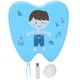 thumbnail image 1 of Caja de madera para dientes de bebé, caja organizadora de almacenamiento de dientes de dibujos animados, recuerdo con botella de Lanugo, 1 of 8