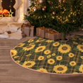thumbnail image 5 of Bingfone Christmas Tree Skirt Mat Christmas Decoration Interior 48" -Vintage Plaid Sunflower, 5 of 6