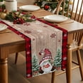 thumbnail image 2 of Table Runner 36 Inch Long - Gnome Winter Christmas Tree SnowDecorative Table Scarf,Red Black Plaid Retro LinenDining Table Runners for Wedding Party Kitchen Dining Tables, 2 of 9