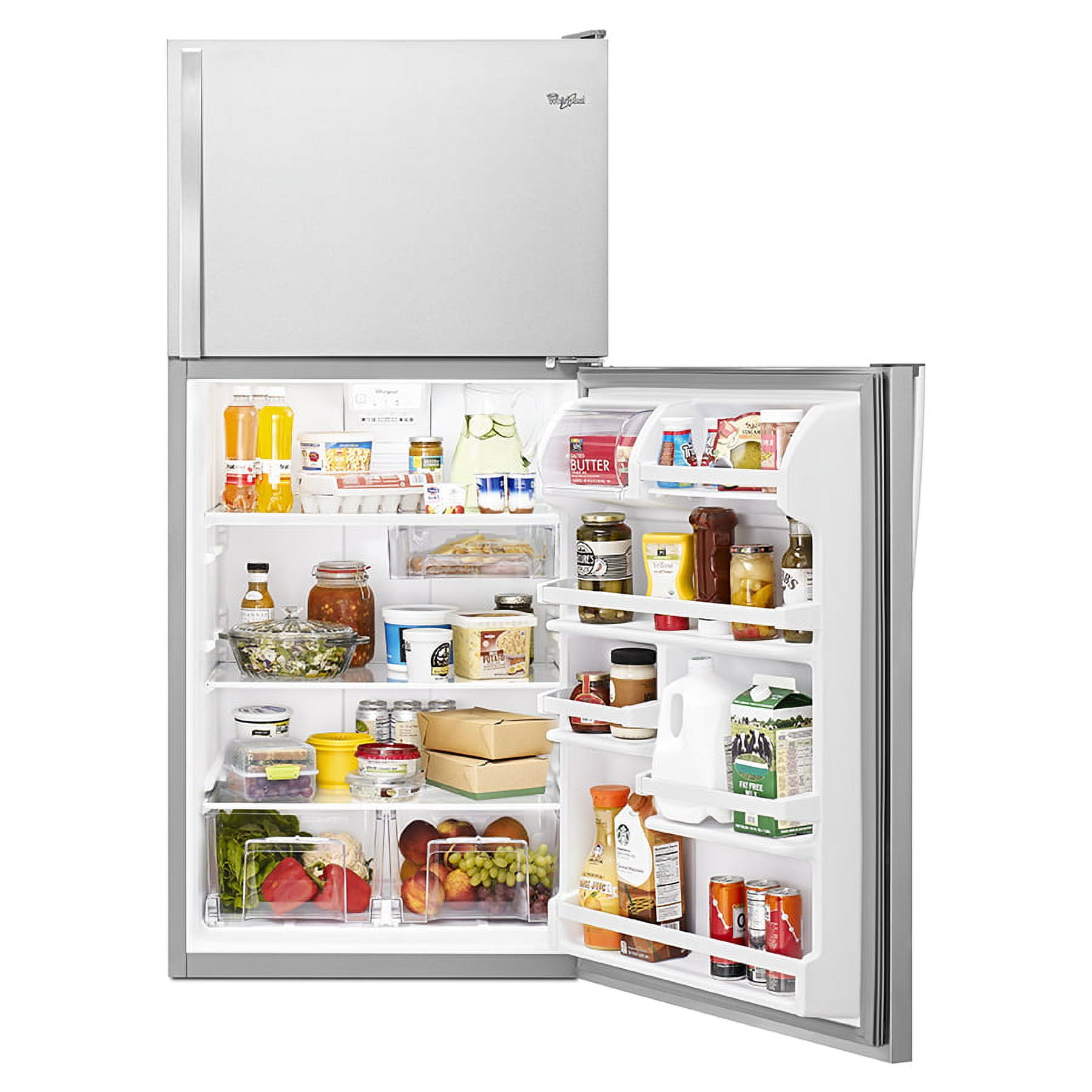 Whirlpool WRT318FZDM: 30-inch Wide Top Freezer Refrigerator - 18 cu. ft - Stainless Steel.