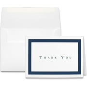 Formal Dark Navy Thank You Note Cards - 48 Cards & Envelopes
