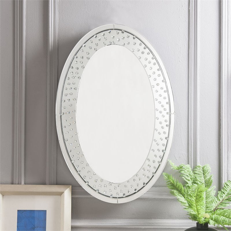 Nysa Mirror with LED in Mirrored & Faux Crystals 