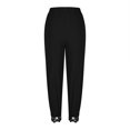 thumbnail image 5 of Timegard Plus Size Pants for Women Elastic Waist Lace Ruffle Lounge Pants Baggy Trousers with Pockets, 5 of 6