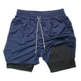 thumbnail image 6 of Men's 2 in 1 Shorts 7" Solid Color Compression Shorts Breathable Fitness and Leisure Sports Beach Pants, 6 of 6